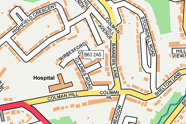 B63 2AS map - OS OpenMap – Local (Ordnance Survey)