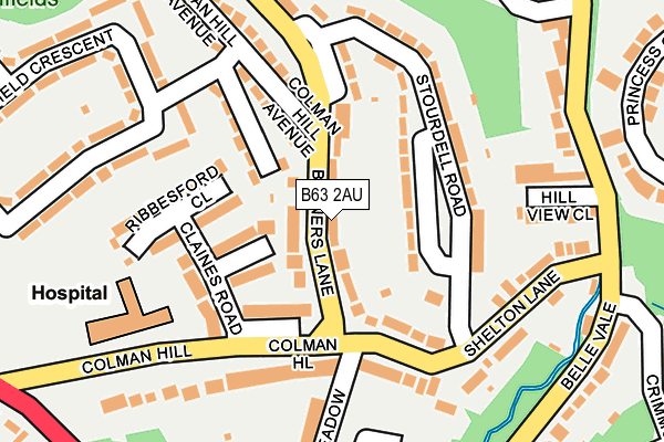 B63 2AU map - OS OpenMap – Local (Ordnance Survey)