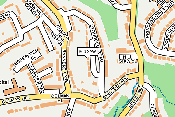 B63 2AW map - OS OpenMap – Local (Ordnance Survey)