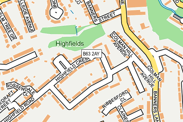 B63 2AY map - OS OpenMap – Local (Ordnance Survey)