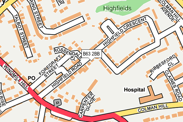 B63 2BB map - OS OpenMap – Local (Ordnance Survey)