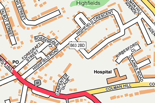 B63 2BD map - OS OpenMap – Local (Ordnance Survey)