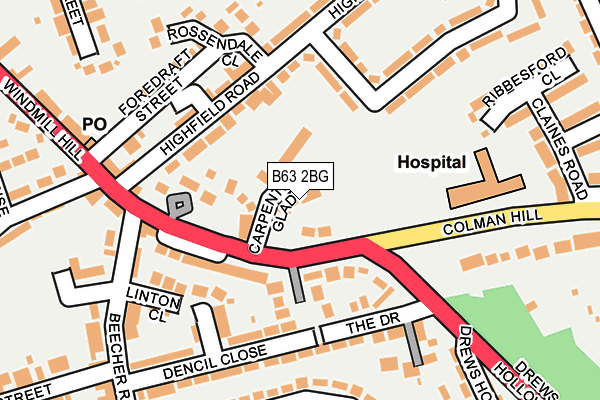 B63 2BG map - OS OpenMap – Local (Ordnance Survey)
