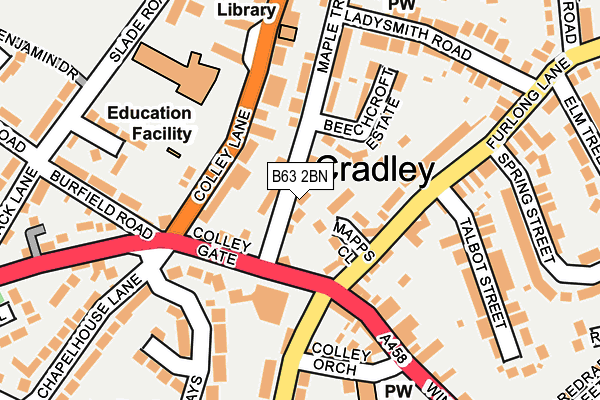 B63 2BN map - OS OpenMap – Local (Ordnance Survey)