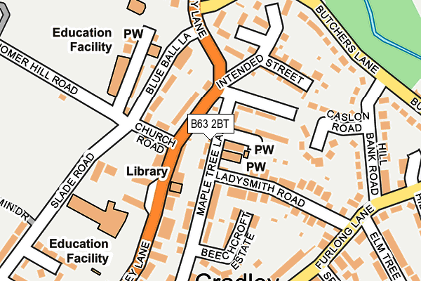 B63 2BT map - OS OpenMap – Local (Ordnance Survey)