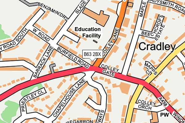 B63 2BX map - OS OpenMap – Local (Ordnance Survey)