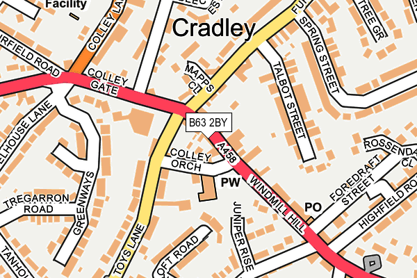 B63 2BY map - OS OpenMap – Local (Ordnance Survey)