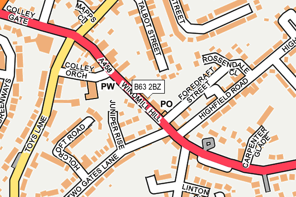 B63 2BZ map - OS OpenMap – Local (Ordnance Survey)