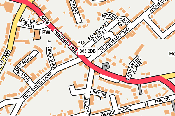 B63 2DB map - OS OpenMap – Local (Ordnance Survey)