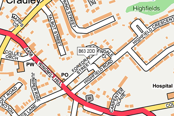 B63 2DD map - OS OpenMap – Local (Ordnance Survey)
