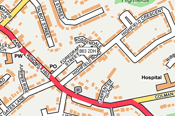 B63 2DH map - OS OpenMap – Local (Ordnance Survey)