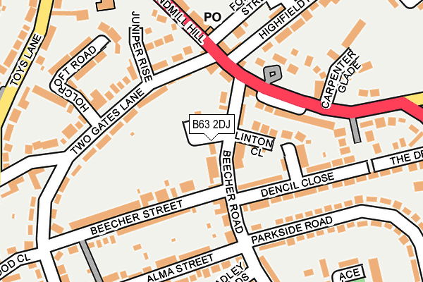 B63 2DJ map - OS OpenMap – Local (Ordnance Survey)