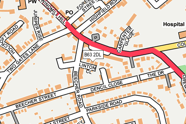 B63 2DL map - OS OpenMap – Local (Ordnance Survey)