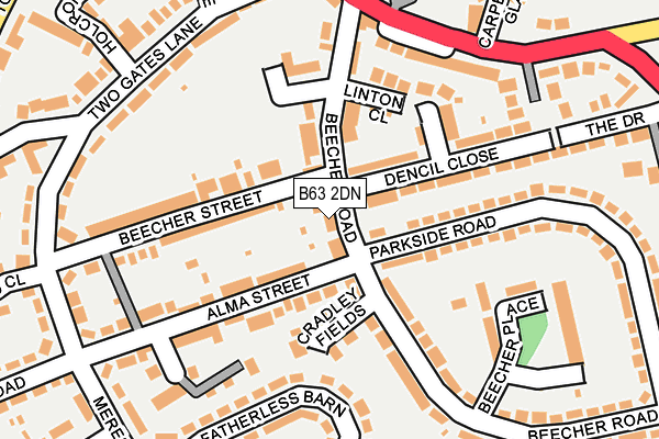 B63 2DN map - OS OpenMap – Local (Ordnance Survey)