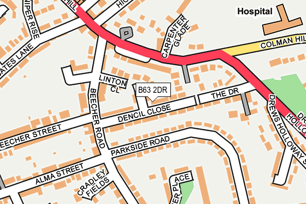 B63 2DR map - OS OpenMap – Local (Ordnance Survey)