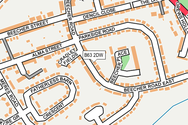 B63 2DW map - OS OpenMap – Local (Ordnance Survey)