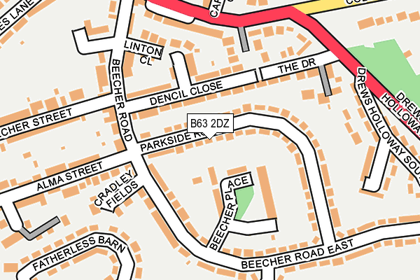 B63 2DZ map - OS OpenMap – Local (Ordnance Survey)