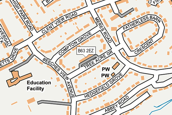 B63 2EZ map - OS OpenMap – Local (Ordnance Survey)