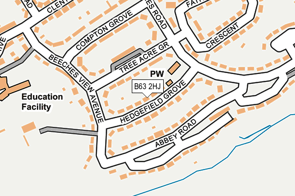 B63 2HJ map - OS OpenMap – Local (Ordnance Survey)