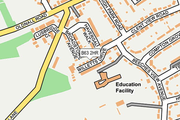 B63 2HR map - OS OpenMap – Local (Ordnance Survey)