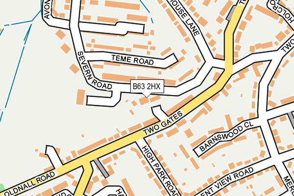 B63 2HX map - OS OpenMap – Local (Ordnance Survey)