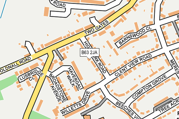 B63 2JA map - OS OpenMap – Local (Ordnance Survey)