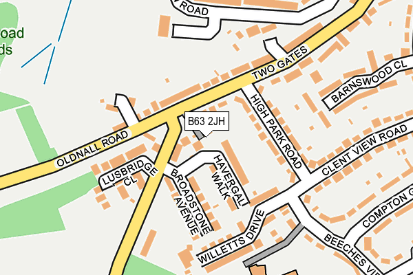 B63 2JH map - OS OpenMap – Local (Ordnance Survey)