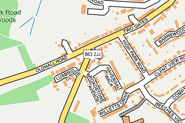 B63 2JJ map - OS OpenMap – Local (Ordnance Survey)