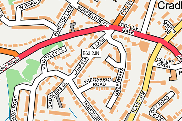 B63 2JN map - OS OpenMap – Local (Ordnance Survey)