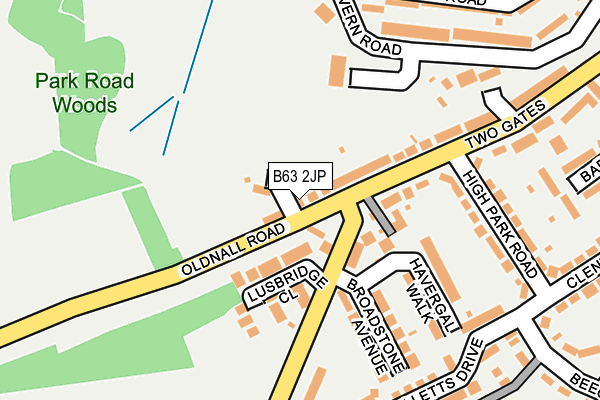 B63 2JP map - OS OpenMap – Local (Ordnance Survey)