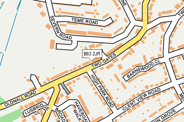 B63 2JR map - OS OpenMap – Local (Ordnance Survey)