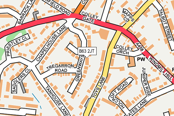 B63 2JT map - OS OpenMap – Local (Ordnance Survey)