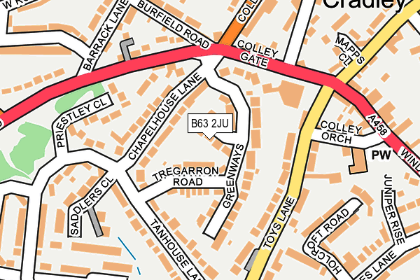 B63 2JU map - OS OpenMap – Local (Ordnance Survey)