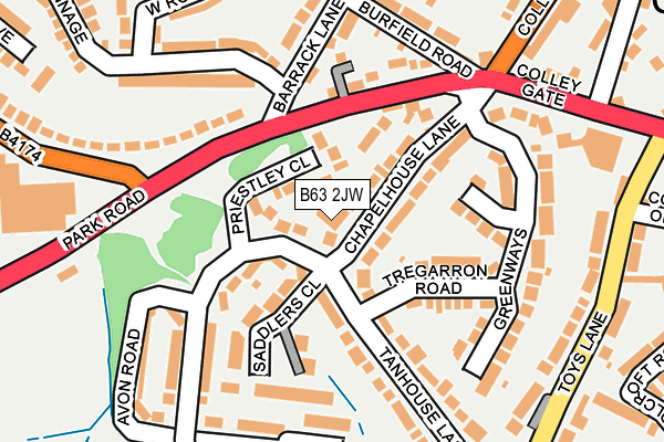 B63 2JW map - OS OpenMap – Local (Ordnance Survey)
