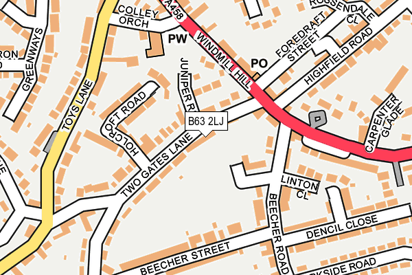 B63 2LJ map - OS OpenMap – Local (Ordnance Survey)