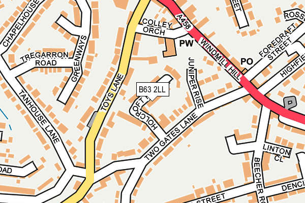 B63 2LL map - OS OpenMap – Local (Ordnance Survey)