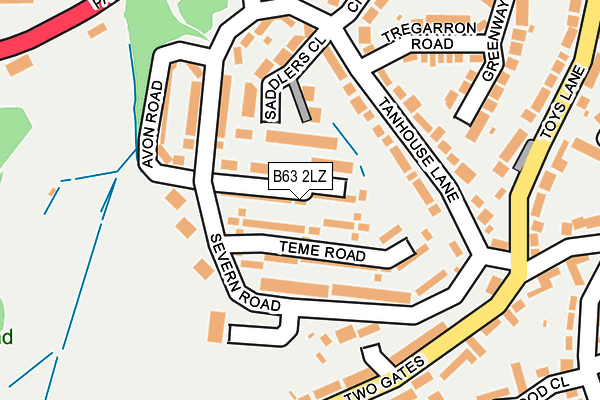 B63 2LZ map - OS OpenMap – Local (Ordnance Survey)