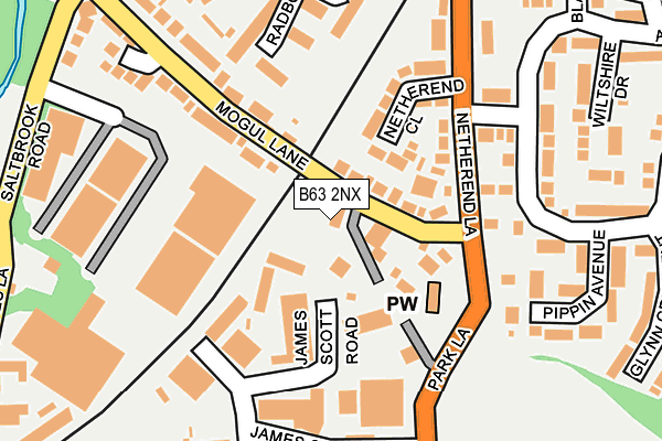 B63 2NX map - OS OpenMap – Local (Ordnance Survey)