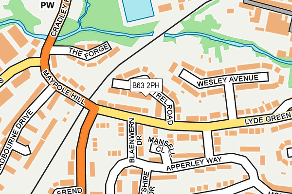 B63 2PH map - OS OpenMap – Local (Ordnance Survey)
