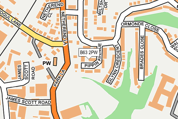 B63 2PW map - OS OpenMap – Local (Ordnance Survey)