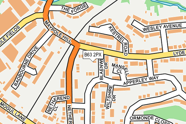 B63 2PX map - OS OpenMap – Local (Ordnance Survey)