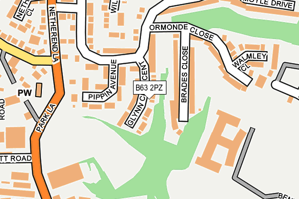 B63 2PZ map - OS OpenMap – Local (Ordnance Survey)