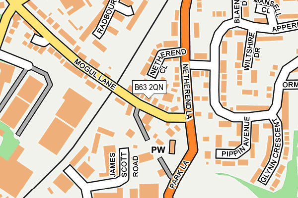 B63 2QN map - OS OpenMap – Local (Ordnance Survey)
