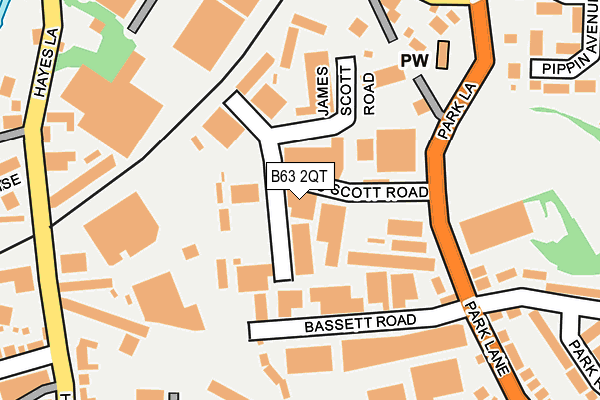 B63 2QT map - OS OpenMap – Local (Ordnance Survey)