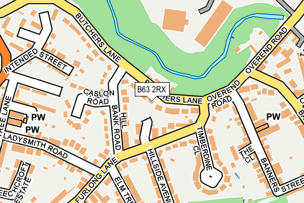 B63 2RX map - OS OpenMap – Local (Ordnance Survey)