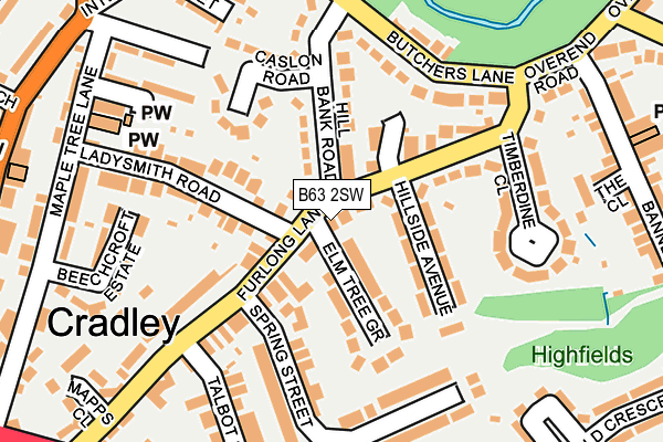 B63 2SW map - OS OpenMap – Local (Ordnance Survey)