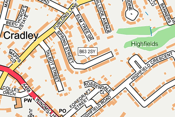 B63 2SY map - OS OpenMap – Local (Ordnance Survey)