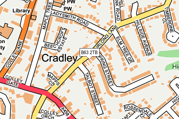 B63 2TB map - OS OpenMap – Local (Ordnance Survey)