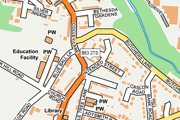 B63 2TS map - OS OpenMap – Local (Ordnance Survey)