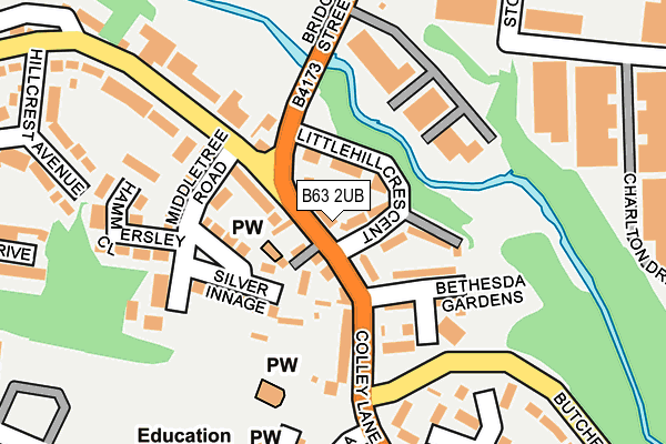 B63 2UB map - OS OpenMap – Local (Ordnance Survey)